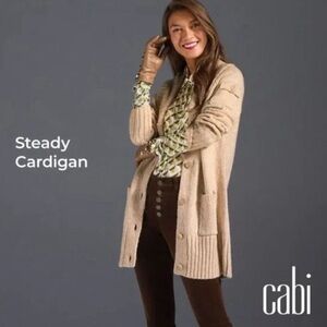 Cabi Steady Cardigan Sweater #4275 Cotton Blend Neutral Color Medium
